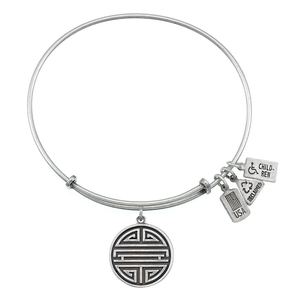 Shou (Chinese Long Life) Charm Bangle from Wind & Fire
